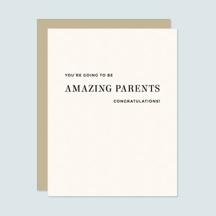 Amazing Parents Letterpress Greeting Card for wholesale by Missive