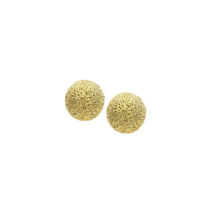 Luxe on Main LLC - Wholesale Stud/Post Earrings - Gold Plated 8mm Textured Ball Stud Earrings1