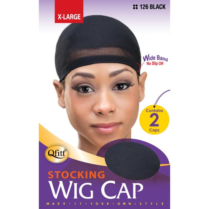 KT Supply - Wholesale Wig/Hair Piece - Qfitt Stocking Wig Cap, X Large, Black 2/PK
