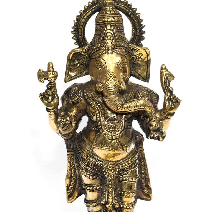 Ganesh Standing Brass Statue for wholesale by R. Expo/Song of India