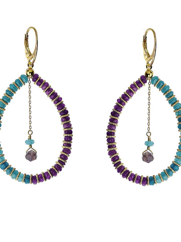 Alba drop Bicolor earrings for wholesale by Lola SRL