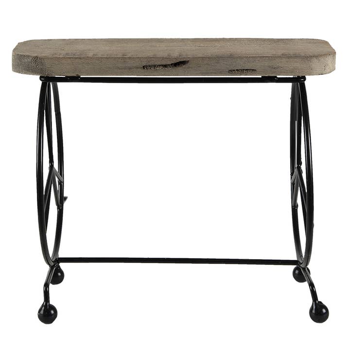 Clayre & Eef - Wholesale Plant Pot - 64945 Plant Table 26x16x22 cm Brown Wood Iron Plant Stand