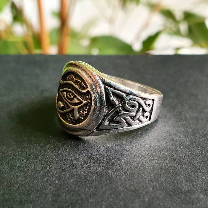 Kaali Boutique - Wholesale Multi-Stone Ring - Eye of Horus Silver Ring / Ancient Egypt / Ra / Hieroglyphics / Ethnic / rustic, yoga, hippie, gypsy, pretty, psy, boho, bohemian, festival2