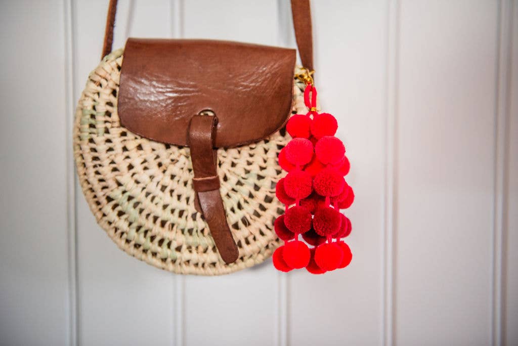 PomPom Galore - Vendita all'ingrosso Accessorio per borsetta - Donna - Charm mini clip pom pom sfumato color lampone per borsa1