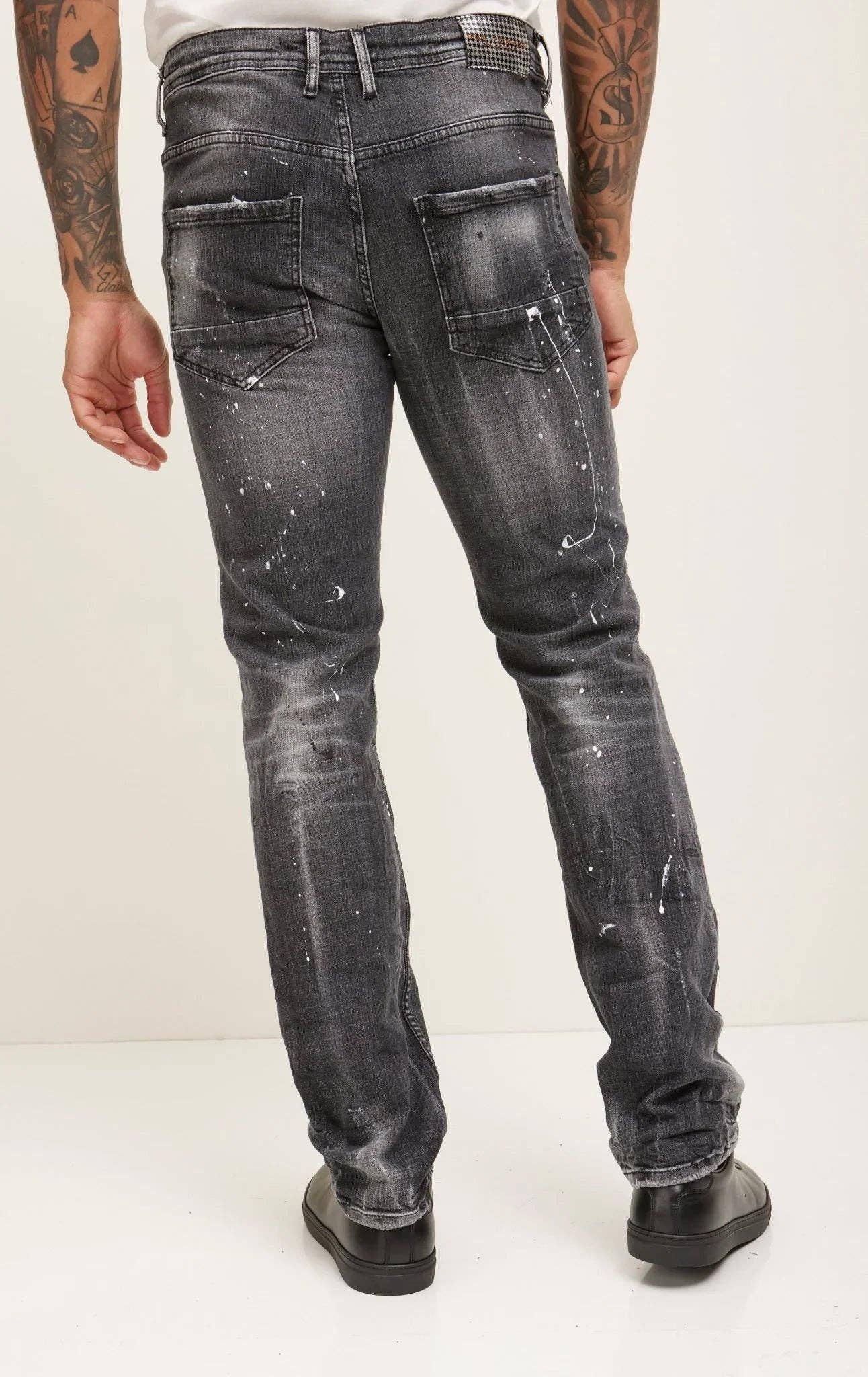 SCHWARZ Drip Denim Jeans für Herren - Schwarz für den Großhandel auf Faire4