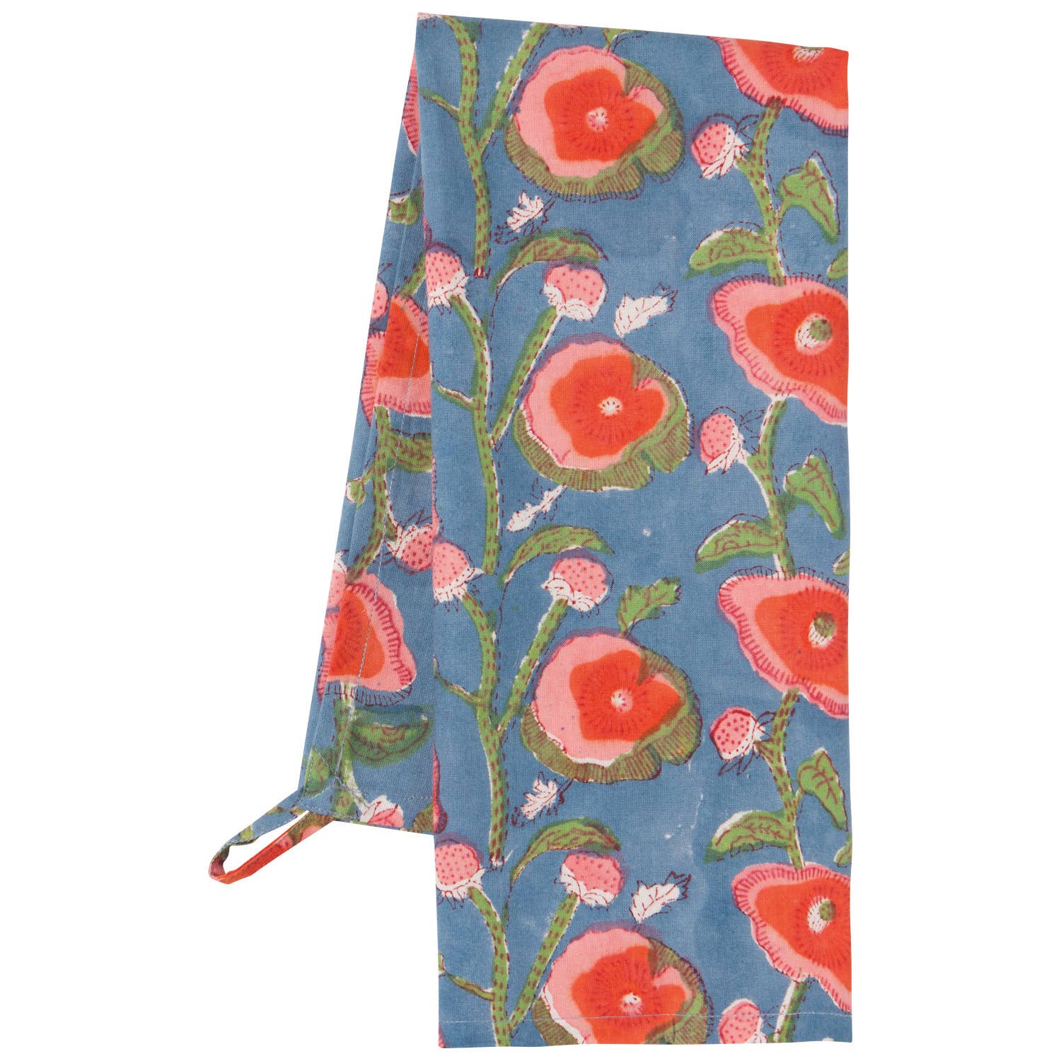 Danica Heirloom - Wholesale Tea Towel - Poppy Block Print Dishtowel2