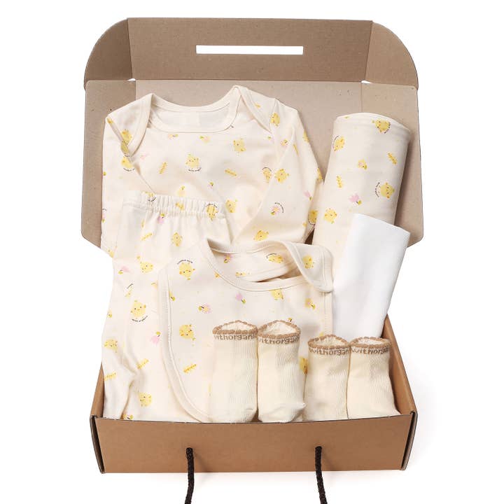 Organic Baby 7 Piece Gift Set - Chick for wholesale by WithOrganic