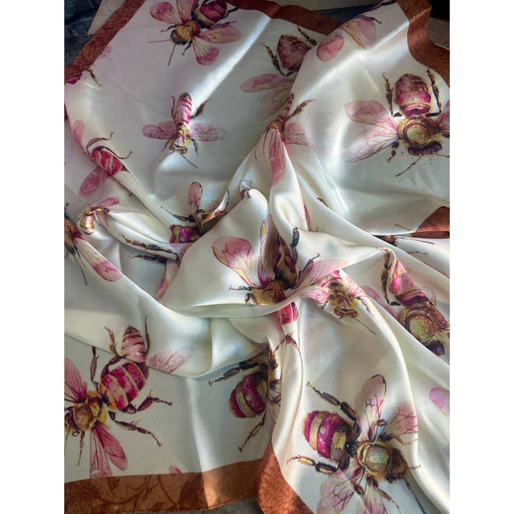 A Rare Bird Shop - Wholesale Scarf - Women's - Sweet Honey Bee Silk Rayon Wild Rag2
