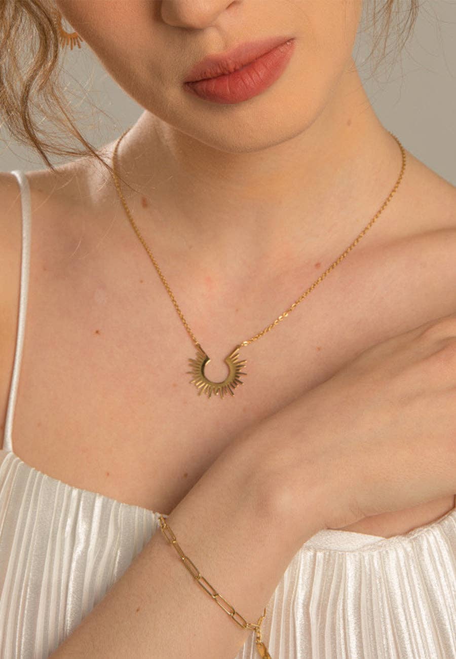 AK Brand - Wholesale Pendant/Charm Necklace - Open Sun Ray Necklace1