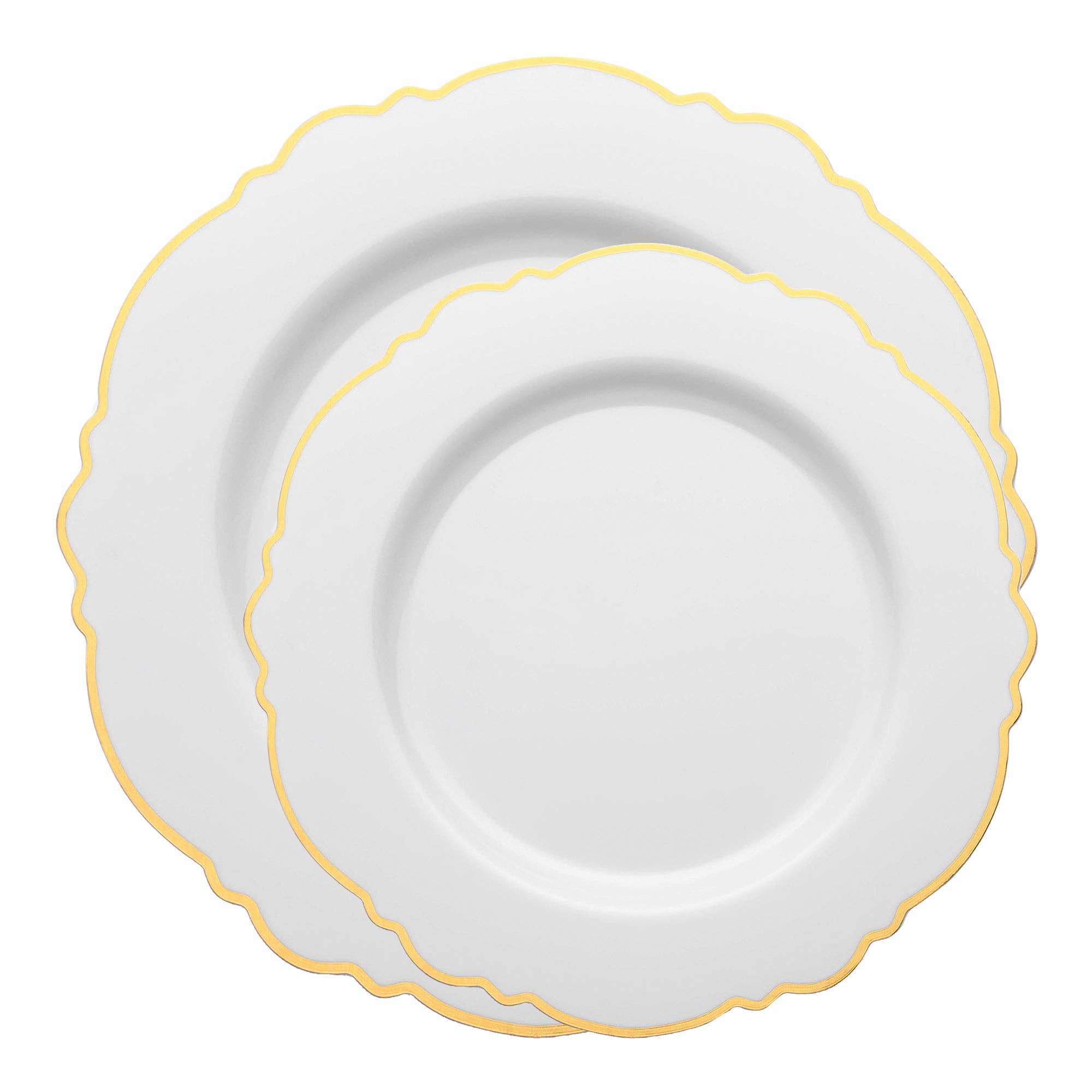 Smarty had a Party – Großhandel Essgeschirr-Set – Weißes Einweggeschirr-Set mit Goldrand - 120 Gäste1