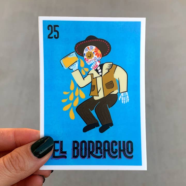 El Borracho Sticker for wholesale by Pokidi Lab by Blanca Creative