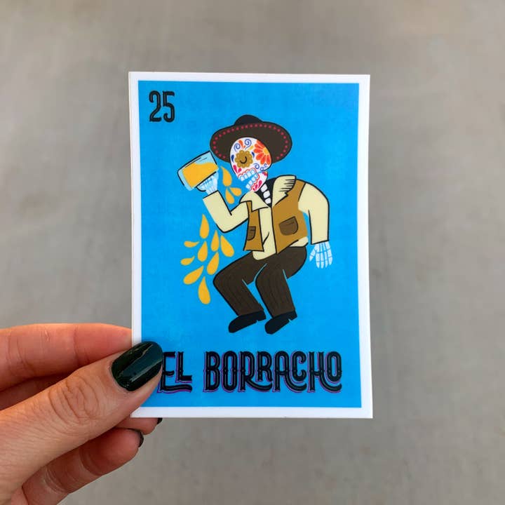 El Borracho Sticker for wholesale by Pokidi Lab by Blanca Creative