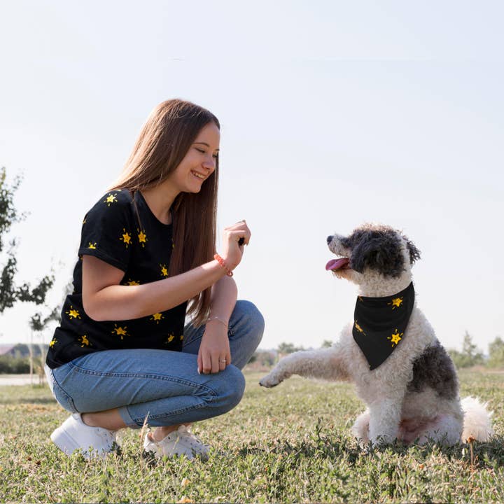 Cosmic Canine & Companion Matching Set: Dog Bandana and Human Tee for wholesale by The Glam Fam
