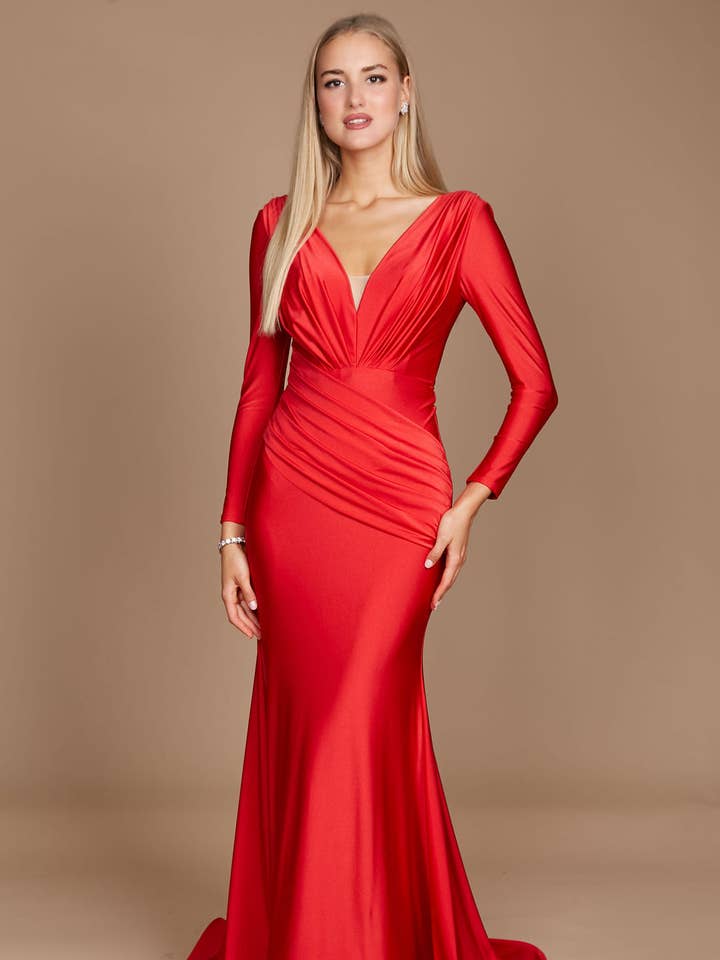 Long Sleeve Formal Evening Dress for wholesale by Kos Couture