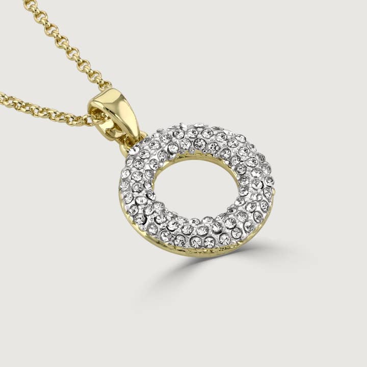 Two Tone Pave Pendant for wholesale by Buckley London