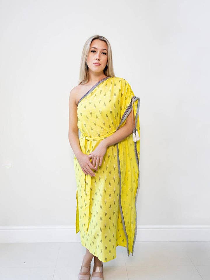 Vestido Sunshine de Um Ombro Só por atacado de Yunikulondon