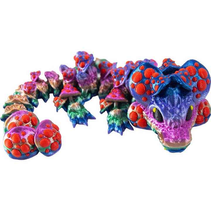 Kheops International - Wholesale Fidget Toy - Kids - 3D Printed Fidget Small Mushroom Dragon-Ast'd Colors