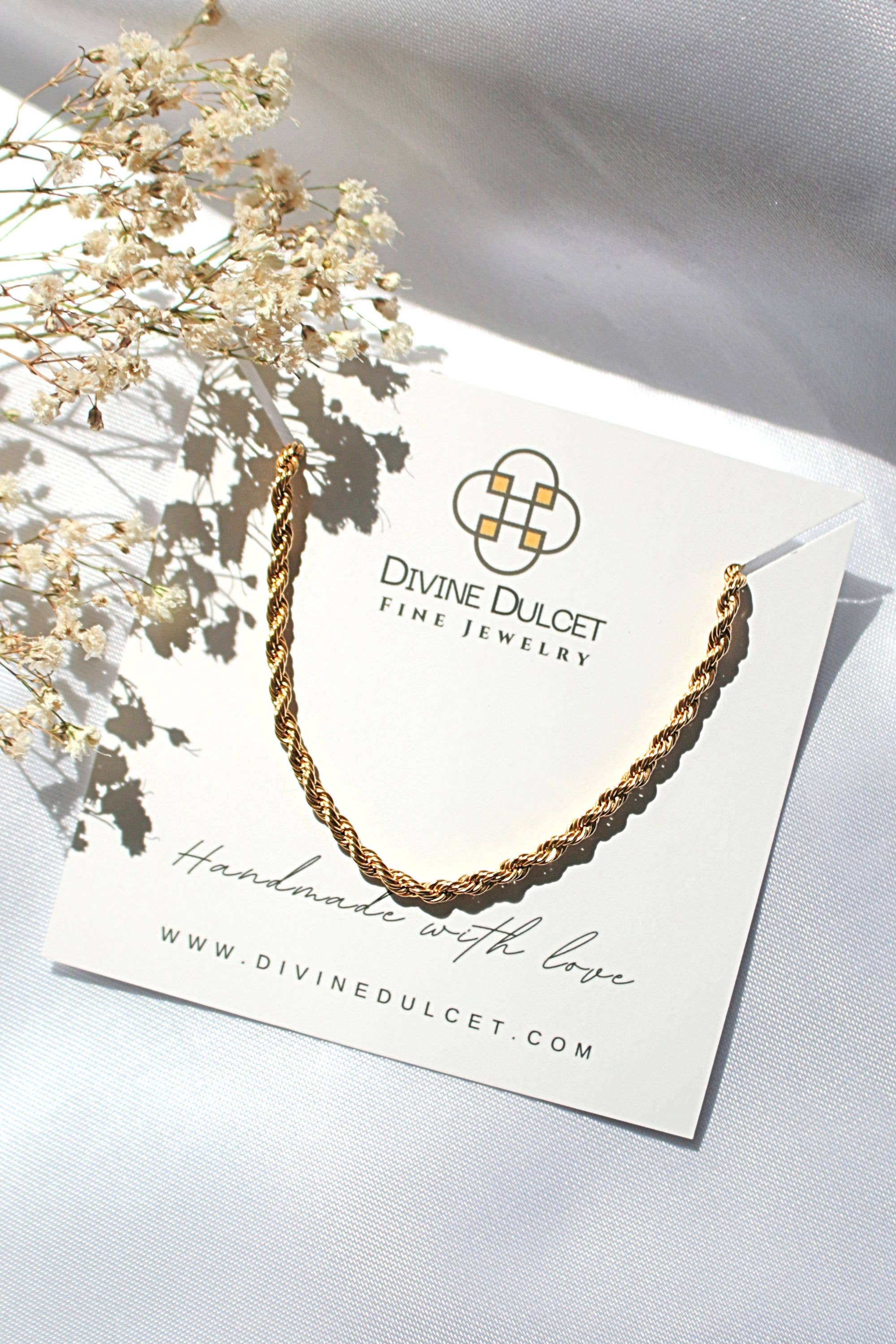 Divine Dulcet - Wholesale Link & Chain Necklace - 24K Twisted Rope Chain Necklace1