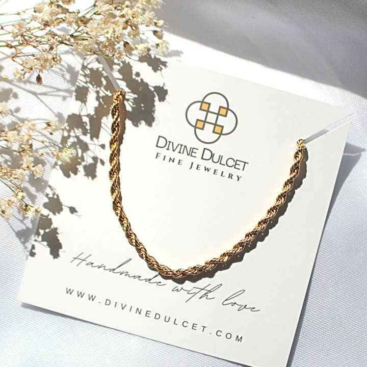Divine Dulcet - Wholesale Link & Chain Necklace - 24K Twisted Rope Chain Necklace1