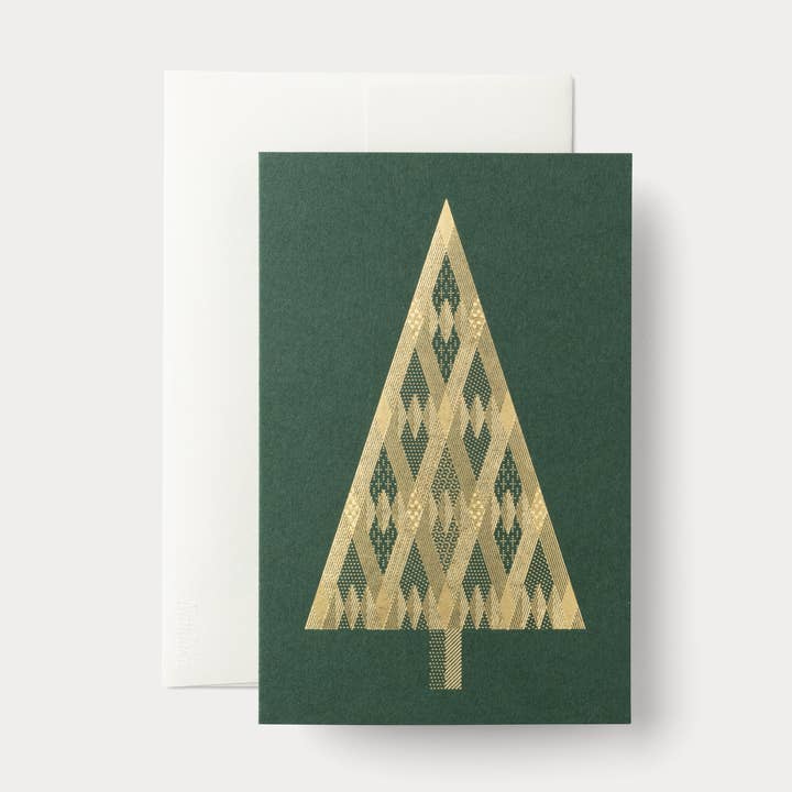 Gold Foil Tree Card | All Is Bright: Green and Gold for wholesale by Nandaka