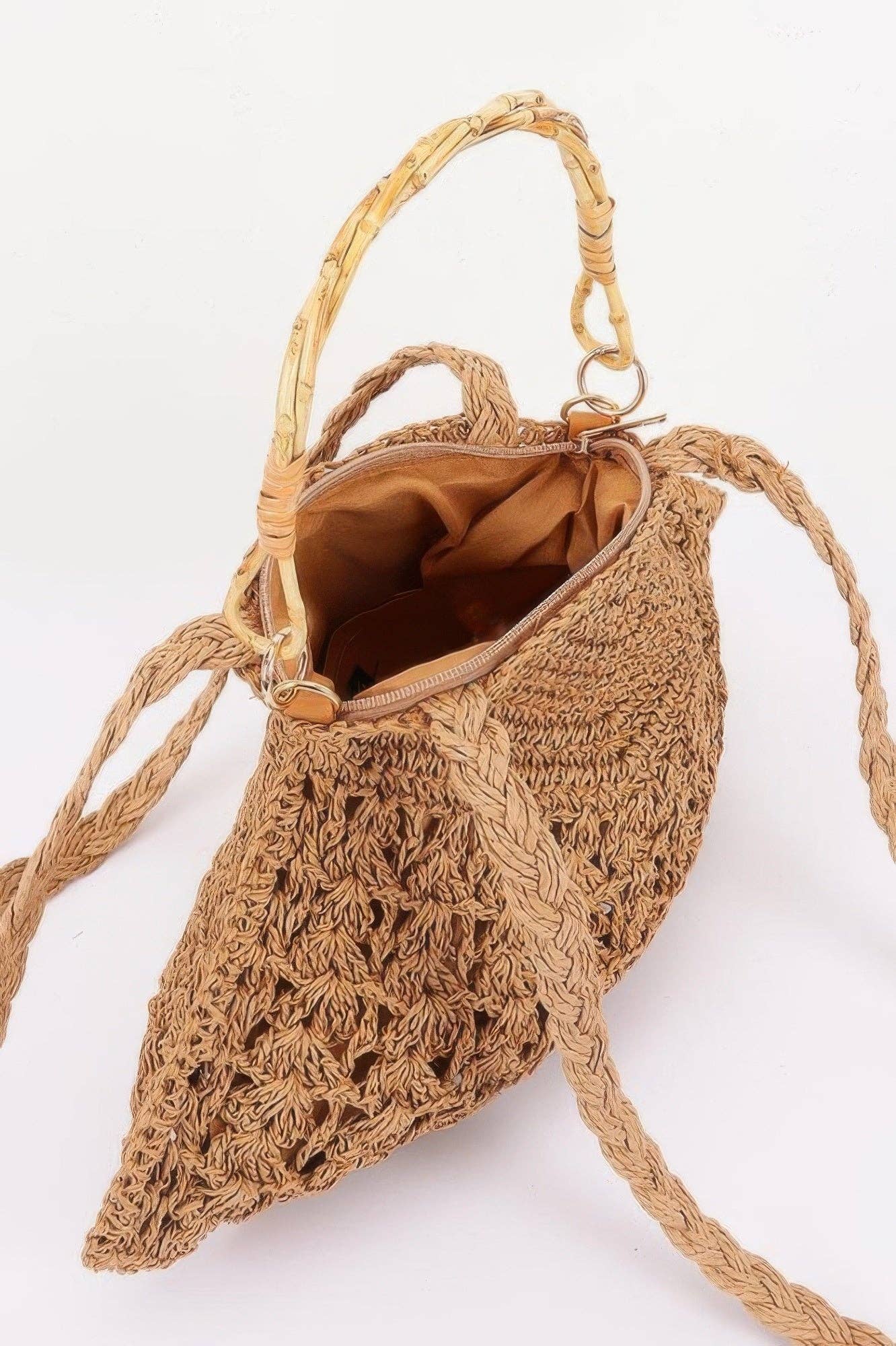CC Wholesale Clothing - Wholesale Beach Bag - Faux Straw Bamboo Handle Bag2