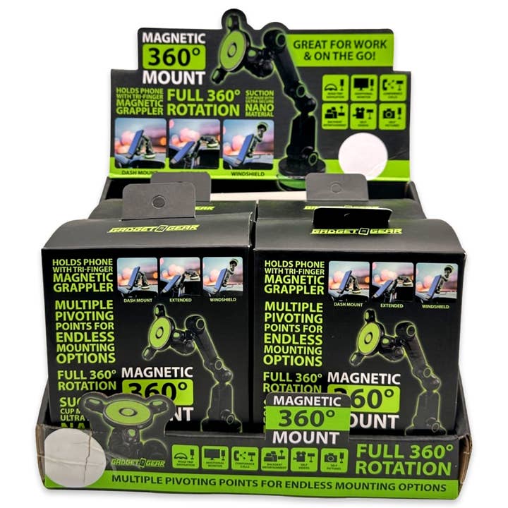 Novelty Brands - Wholesale Phone/Tablet Stand - Phone Mount Magnetic Mount and Suction Cup Base- 4/Display1