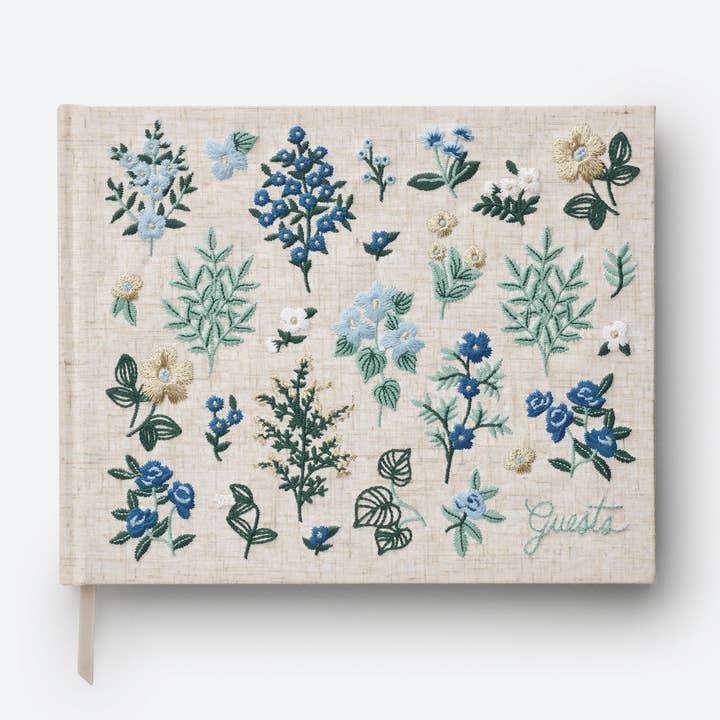 Wildwood Embroidered Guest Book for wholesale by Rifle Paper Co.