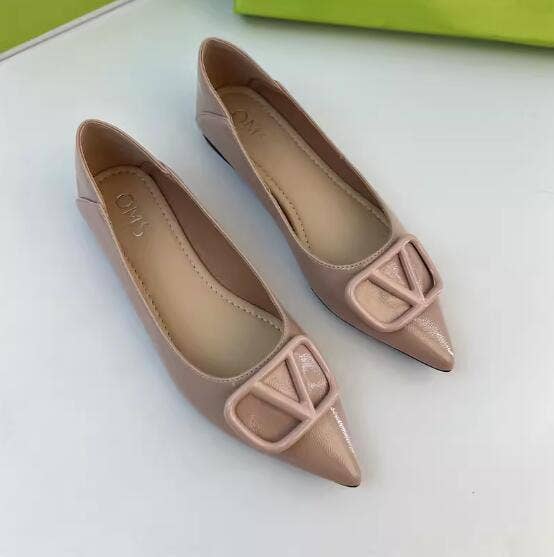 Whisper Mint – Engroshandel Flade sko - Dame – Spids Toe Flats Lavhælede Pendlersko med V-spænde 1