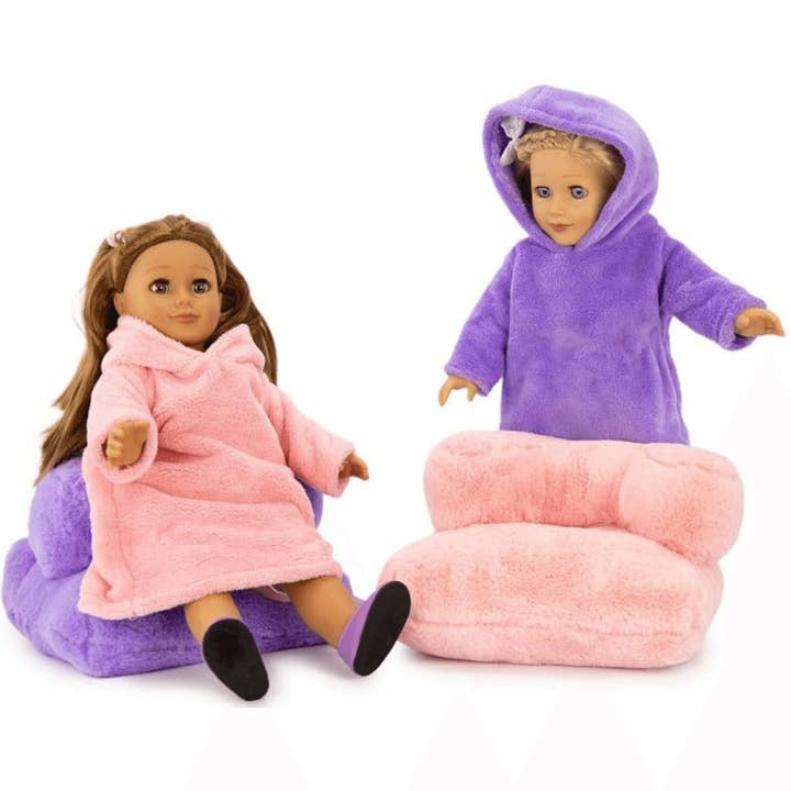 OrangeOnions - Wholesale Doll Clothing - Kids - Playtime by Eimmie Playtime Pack Plush Chair Sleepover 18 Inch Dolls