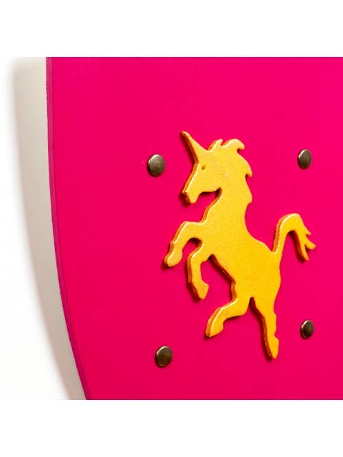 KALID MEDIEVAL - Vente Jouet classique – enfant - BOUCLIER CAMELOT ROSE AVEC LICORNE L - ST6262