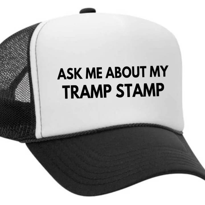 Inappropriate Trucker Hats – Engroshandel Trucker hat - Dame – Spørg mig om min Tramp Stamp Trucker Hat