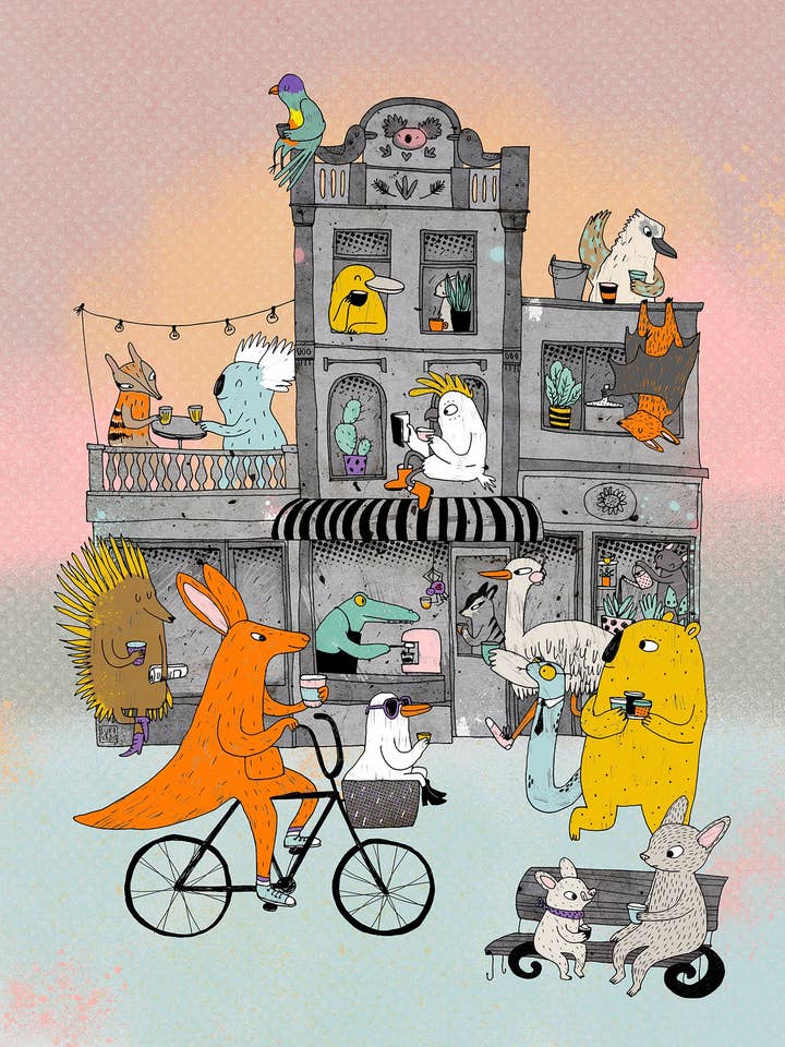 Caffè Street Print per la vendita all'ingrosso da parte di Surfing Sloth