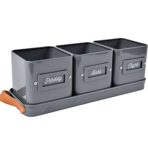 Burgon & Ball - Wholesale Plant Pot - Herb Pots Tray - Charcoal