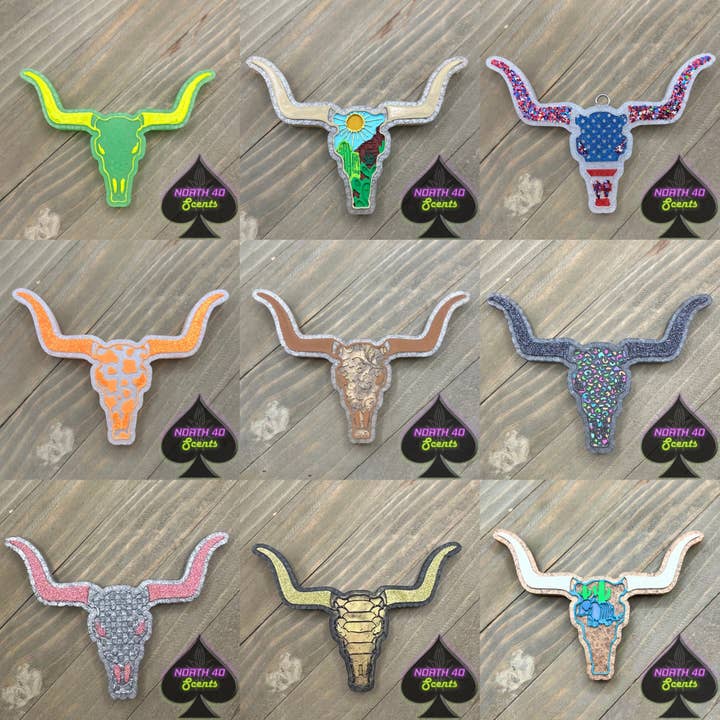 Various Longhorn Skulls Freshie *CUSTOM* for wholesale by North 40 Scents LLC