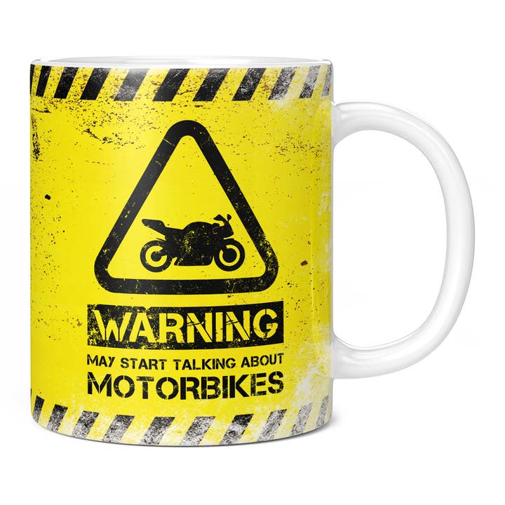 Motorbike Mug - Warning May Start Talking About Motorbikes for wholesale by Mug Monster