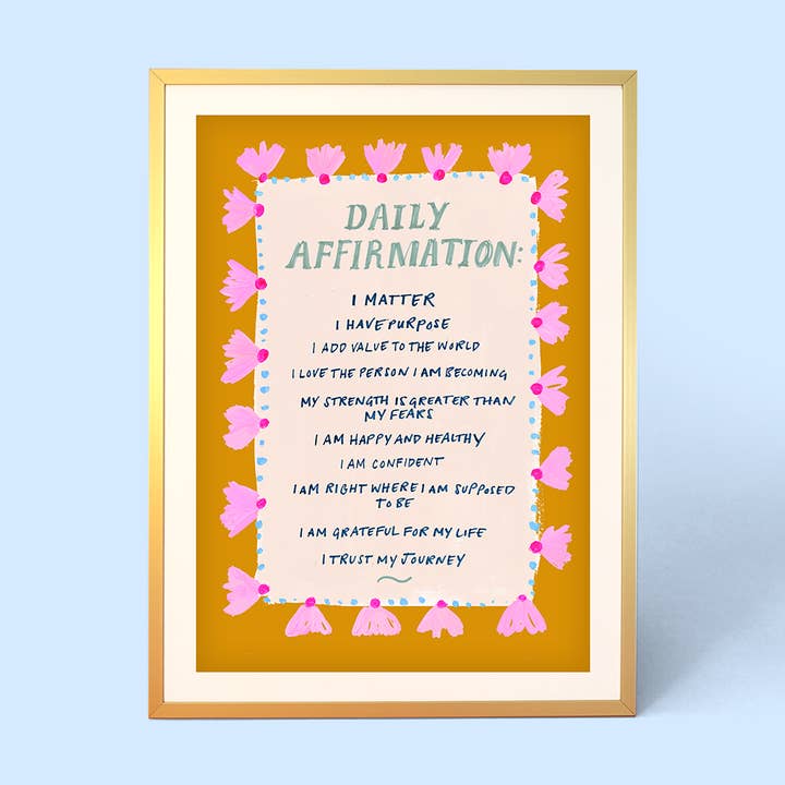Daily Affirmations Print for wholesale by Eleanor Bowmer