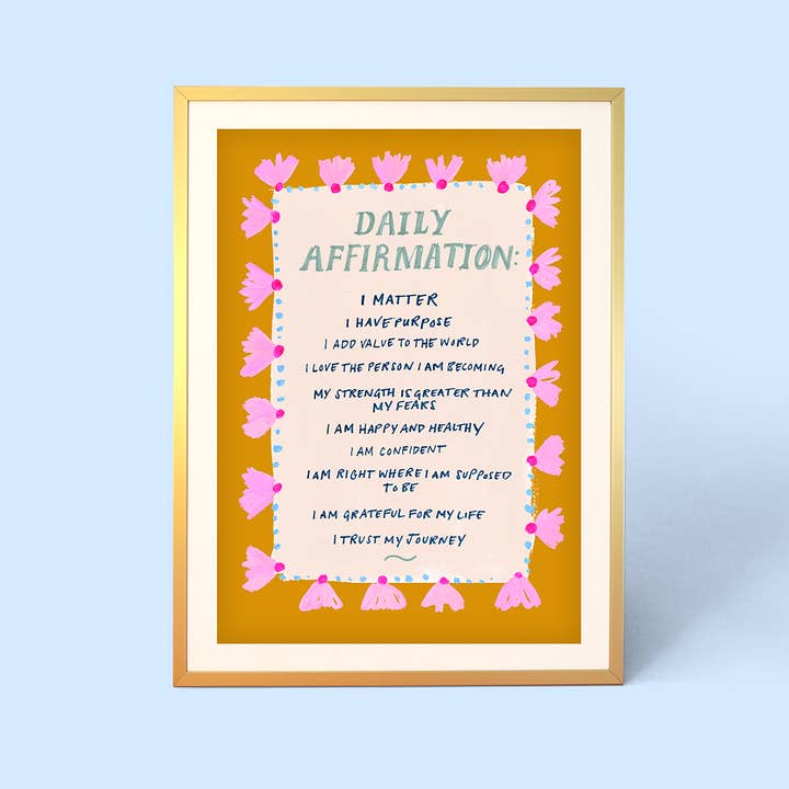 Daily Affirmations Print for wholesale by Eleanor Bowmer