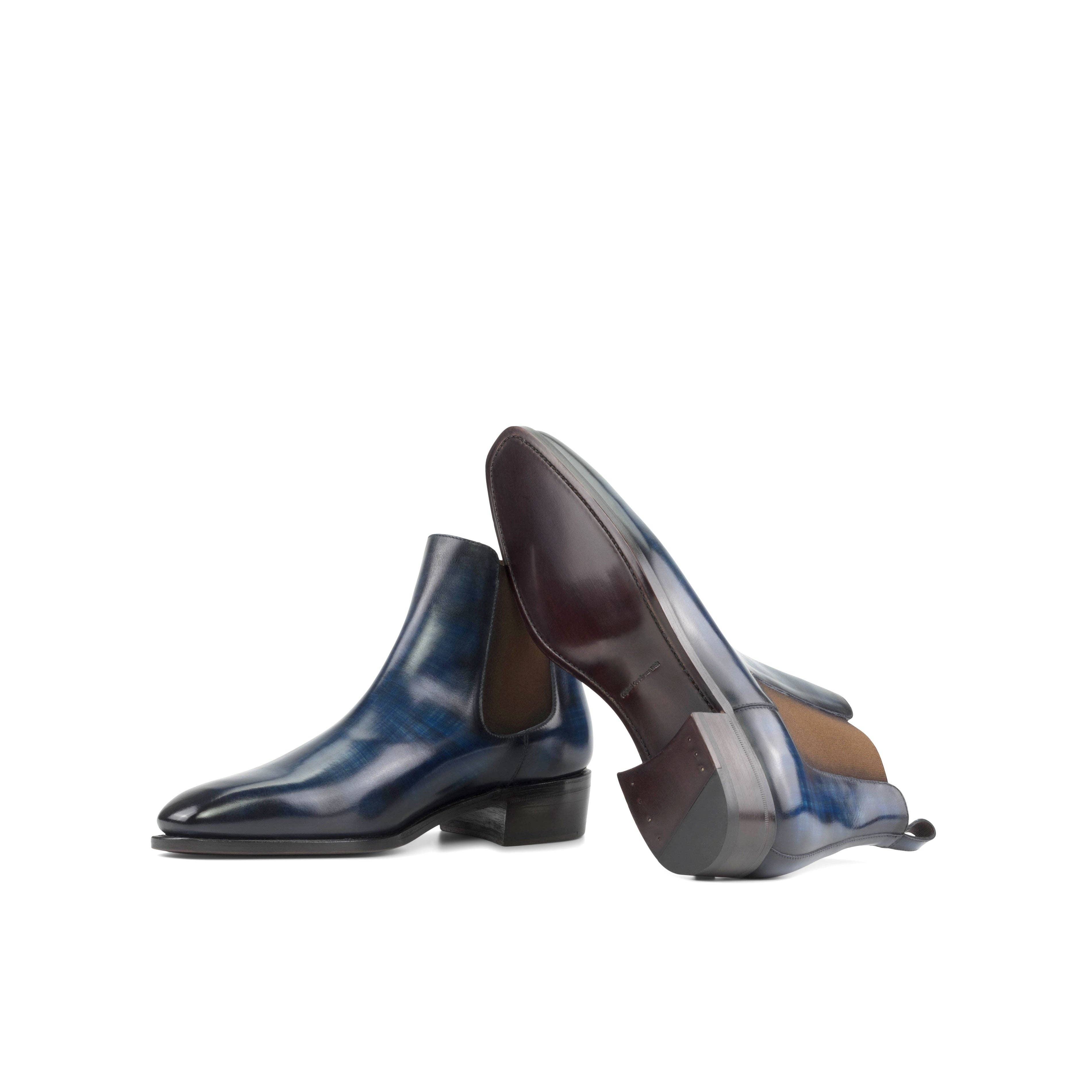 Monza Men's Italian Leather Chelsea Boots in Denim for wholesale on Faire1