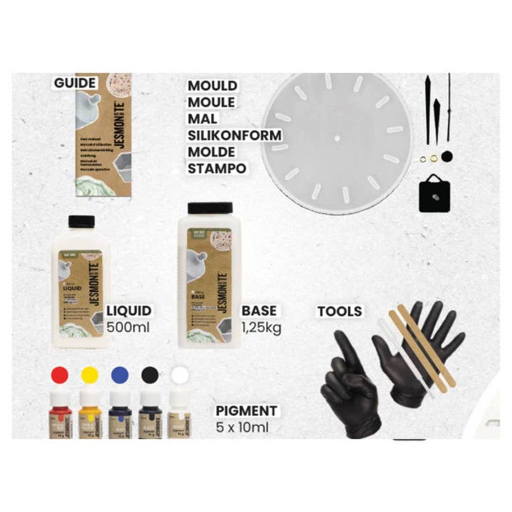 La Petite Épicerie - Wholesale DIY Craft Kit - Jesmonite AC100 Maxi Kit - Wall clock with mechanism1