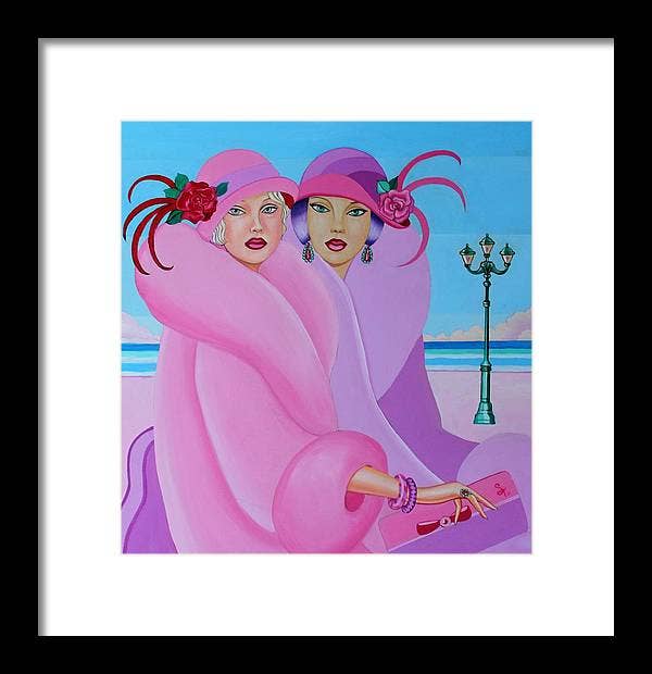 Sharon Tatem Fashion LLC - Wholesale Art Print - Palm Beach Pink Ladies - Framed Print4