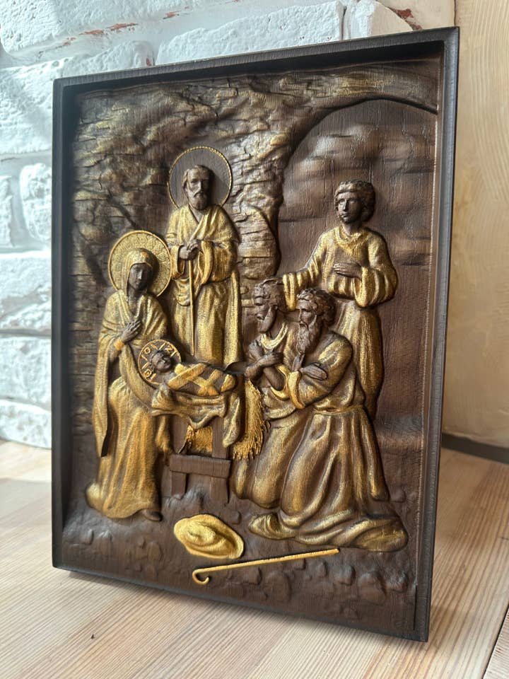 Nativity christian handmade decor personalized gift for wholesale by KozakWorkshop