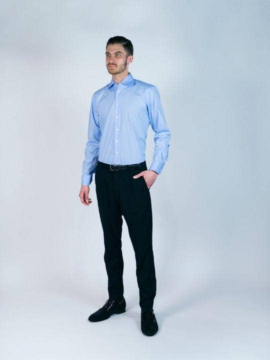 English Threads - Wholesale Button Down Shirt - Men's - Sky Blue Cotton Stretch Shirt - Slim Fit1