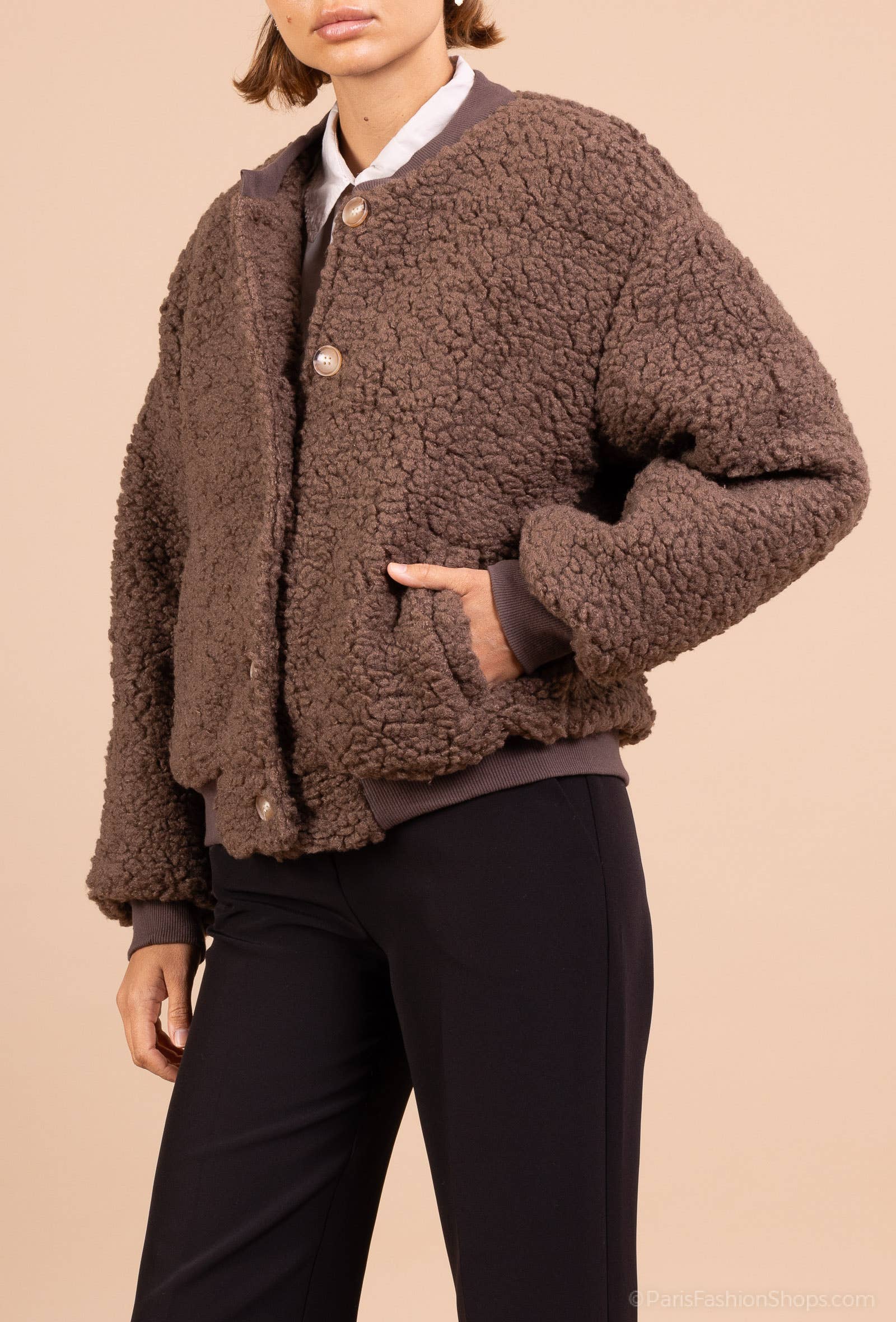 Pépouz' Paris - Wholesale Bomberjack - Dames - Oversized bomberjack in boucle PV252811