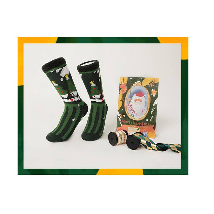 Sacchetto regalo - 3 paia Sacchetto regalo per 3 paia di calzini natalizi spessi e caldi di media lunghezza in vendita all'ingrosso su Faire9