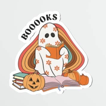 Reading Ghost Vinyl Sticker, 3" x 3" for wholesale by Merry May