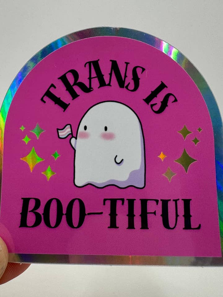 Trans is Boo-tiful Sticker for wholesale by SoftBoysClub