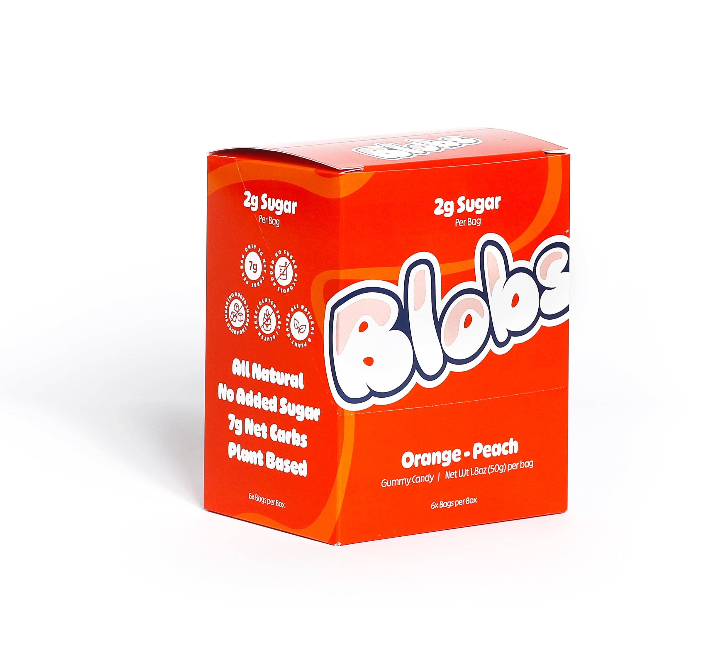 Blobs - Vente Bonbons gélifiés - Bonbons gommeux Blobs à faible teneur en sucre, orange et pêche4