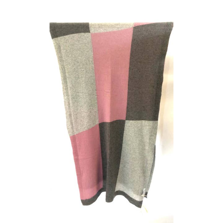 BenveCashmere - Wholesale Scarf - Women's - LARGE KNITTED SCARF PLAID INLAY ONE SIZE9