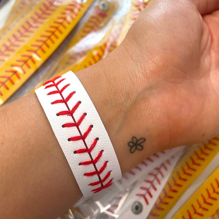 Kate Tuesday Jewelry - Wholesale Woven/Braided Bracelet - Baseball And Softball Leather Bracelets0