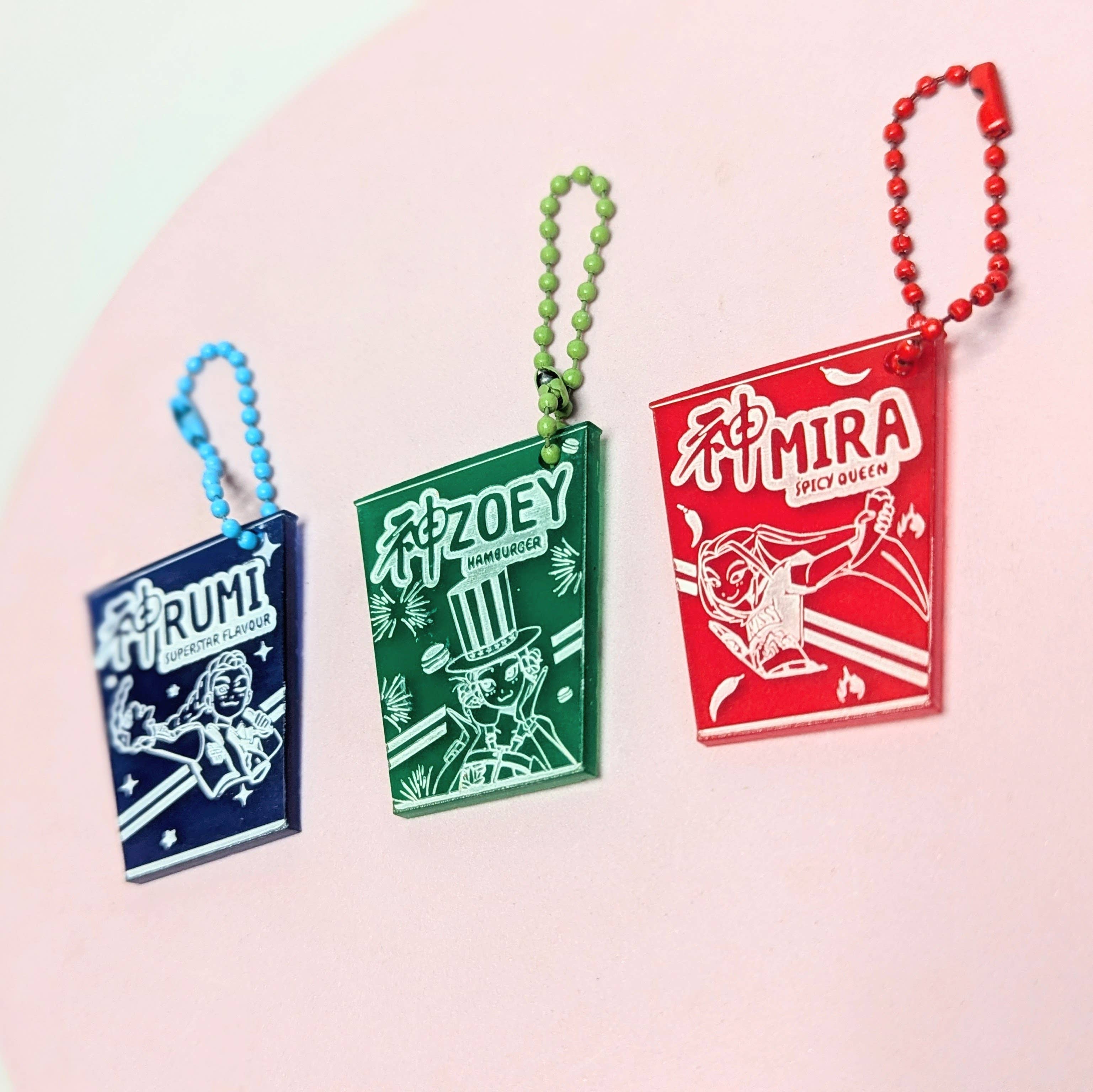 Chikai Shop - Wholesale Keychain - Women's - Kpop Demon Hunters Huntrix Ramen cup Noodle charms Rumi Zoey3